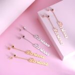 Embrace Your Story – Elegant Name Chain Drop Earrings – A Cherished Keepsake for Loved Ones - Image 3