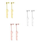 Personalized name chain drop earrings for cherished moments