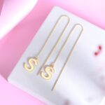 Carry Your Story – Elegant Letter Threader Earrings – A Cherished Gift for Every Special Moment - Image 3