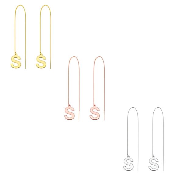 Personalized letter threader earrings for meaningful moments