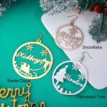 Celebrate the Season's Magic – Custom Name Hoop Earrings – For Cherished Holiday Moments - Image 2
