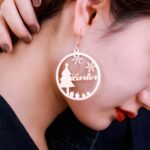Celebrate the Season's Magic – Custom Name Hoop Earrings – For Cherished Holiday Moments - Image 8