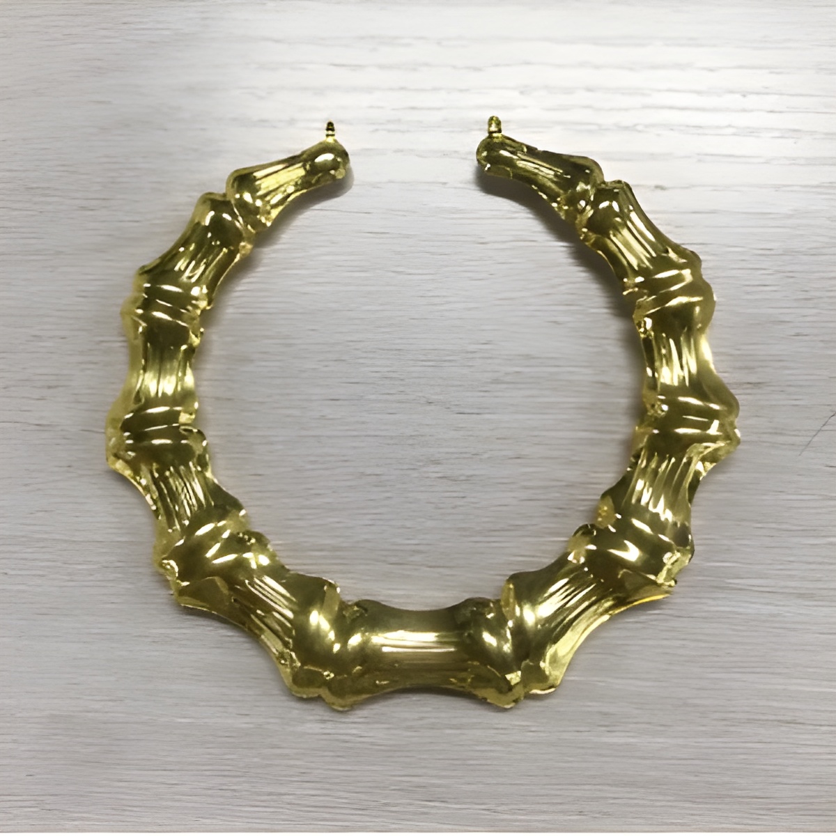 Bamboo-inspired hoop earrings showcasing natural elegance