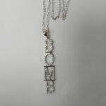 Illuminate Your Story – Vertical Sterling Silver Name Necklace with Birthstone – A Shining Tribute for Someone Special - Image 2