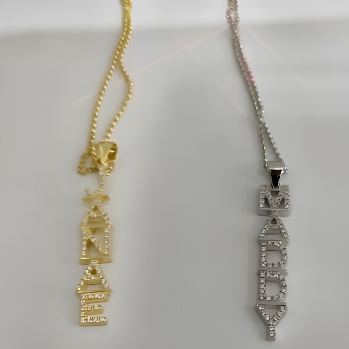 Personalized name necklace with birthstone shining bright