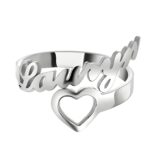 Custom name ring in sterling silver with heart design