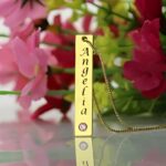 Carry Her Name Close – Vertical Bar Name Necklace in Gold-Plated Silver – A Cherished Gift for Her - Image 2