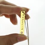 Carry Her Name Close – Vertical Bar Name Necklace in Gold-Plated Silver – A Cherished Gift for Her - Image 3