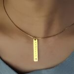 Carry Her Name Close – Vertical Bar Name Necklace in Gold-Plated Silver – A Cherished Gift for Her - Image 4