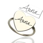 Personalized handwriting ring capturing love's essence