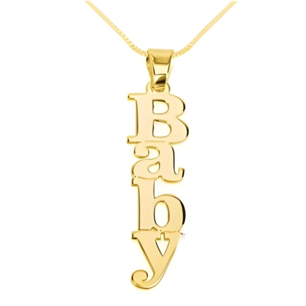 Personalized vertical name necklace in sterling silver