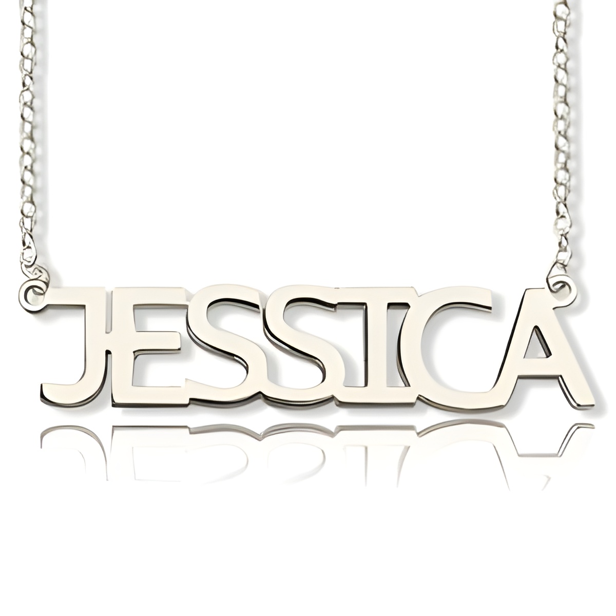 Custom block letter name necklace for personal expression