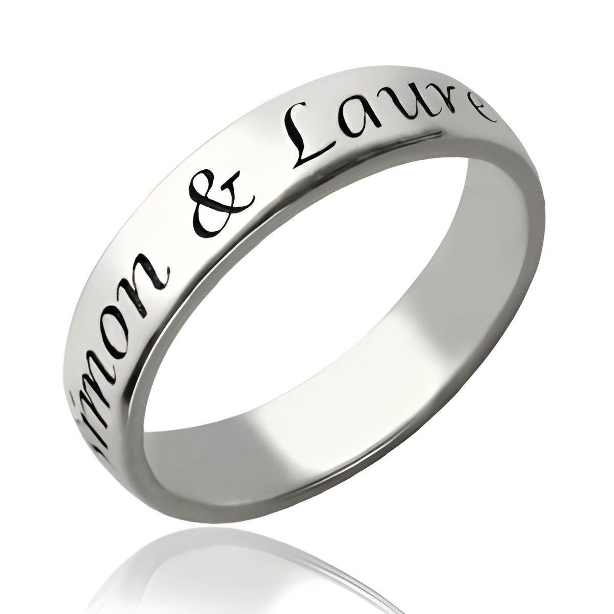 Custom name ring for loved ones in stainless steel