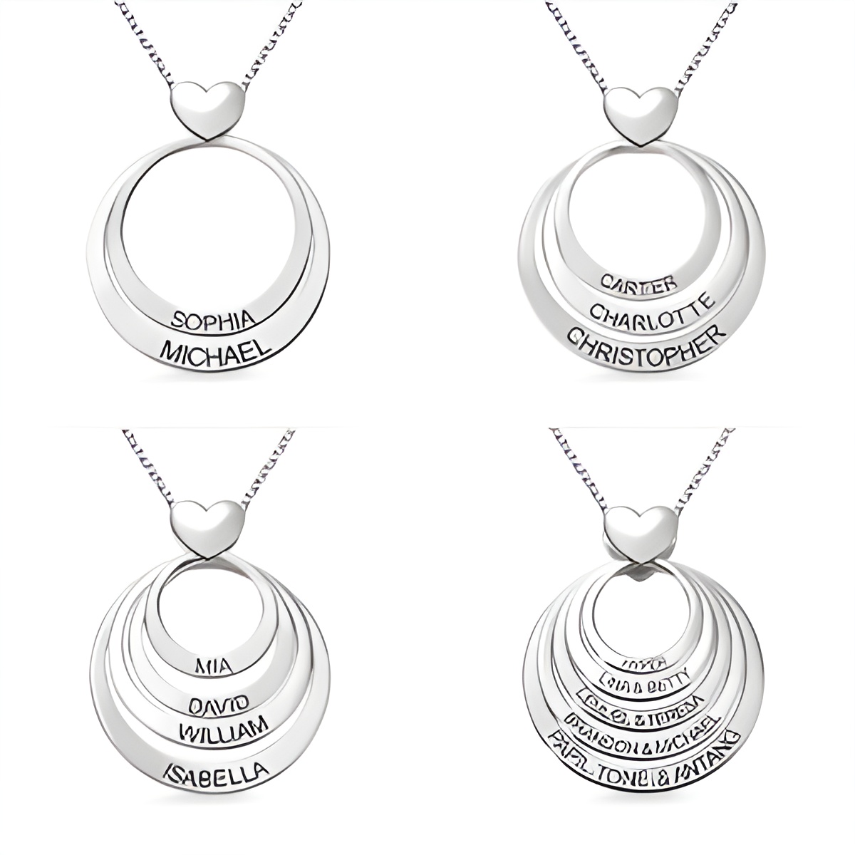 family heart circle necklace for cherished connections