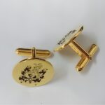 Elevate His Style – Monogrammed 18k Gold Plated Cufflinks – For the Distinguished Gentleman - Image 2