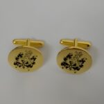 Monogrammed gold cufflinks for him