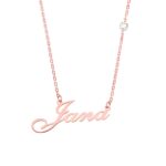 Embrace Your Story – Name & Birthstone Necklace in Rose Gold – A Timeless Treasure for Her - Image 3
