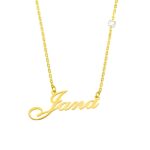 Personalized name birthstone necklace in rose gold