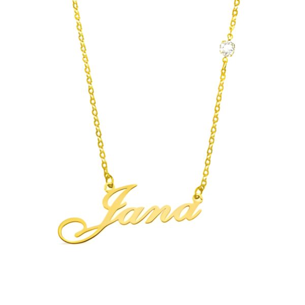 Personalized name birthstone necklace in rose gold