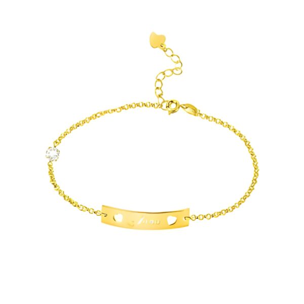 Personalized name bar bracelet with birthstone