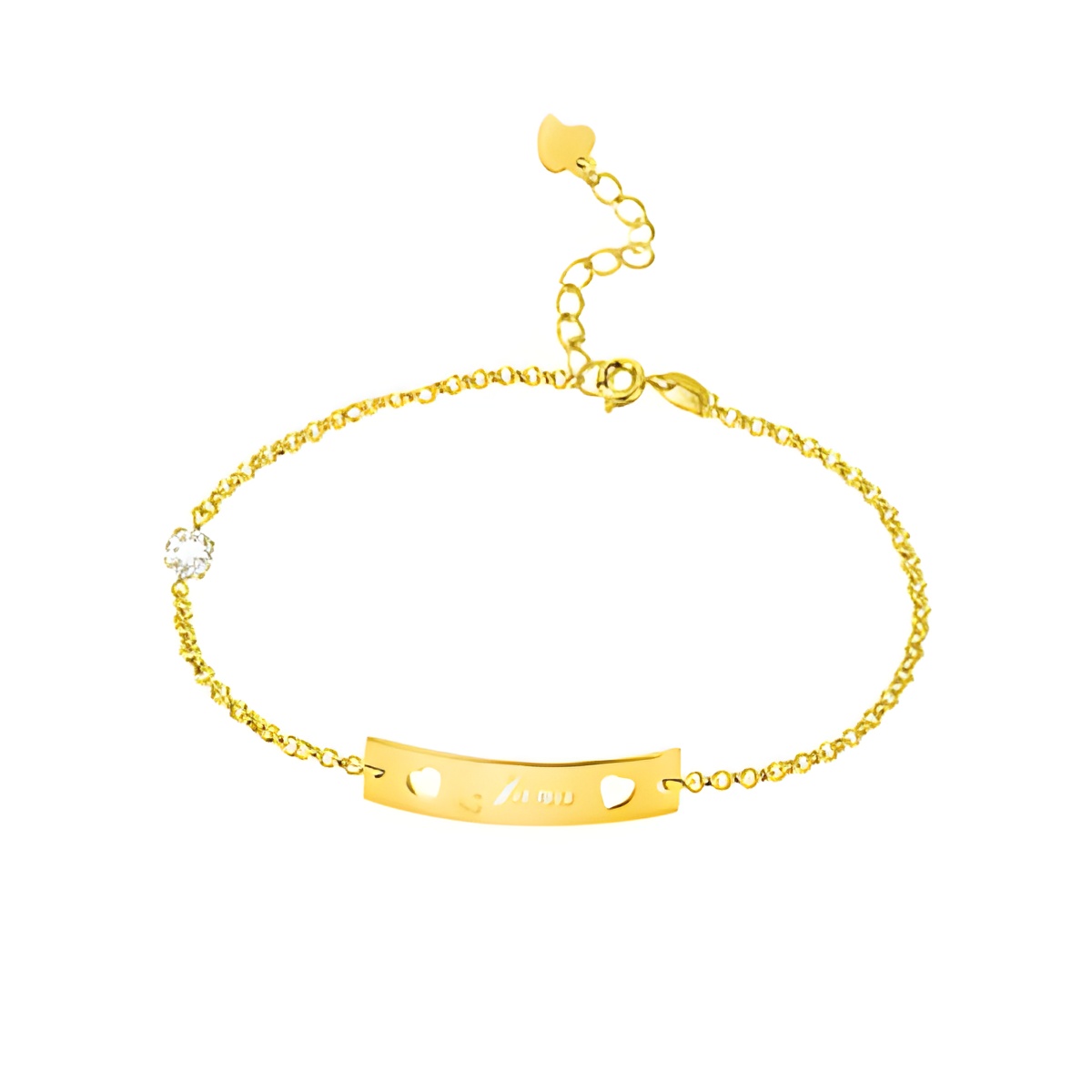 Personalized name bar bracelet with birthstone