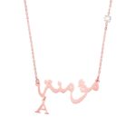 Embrace Your Story – Arabic Name & Letter Necklace with Birthstone – A Cherished Keepsake for Loved Ones - Image 3