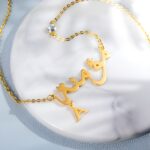 Embrace Your Story – Arabic Name & Letter Necklace with Birthstone – A Cherished Keepsake for Loved Ones - Image 4