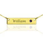 Carry Your Story Close – Nameplate Bar Necklace with Birthstone – A Cherished Keepsake for Every Day - Image 2