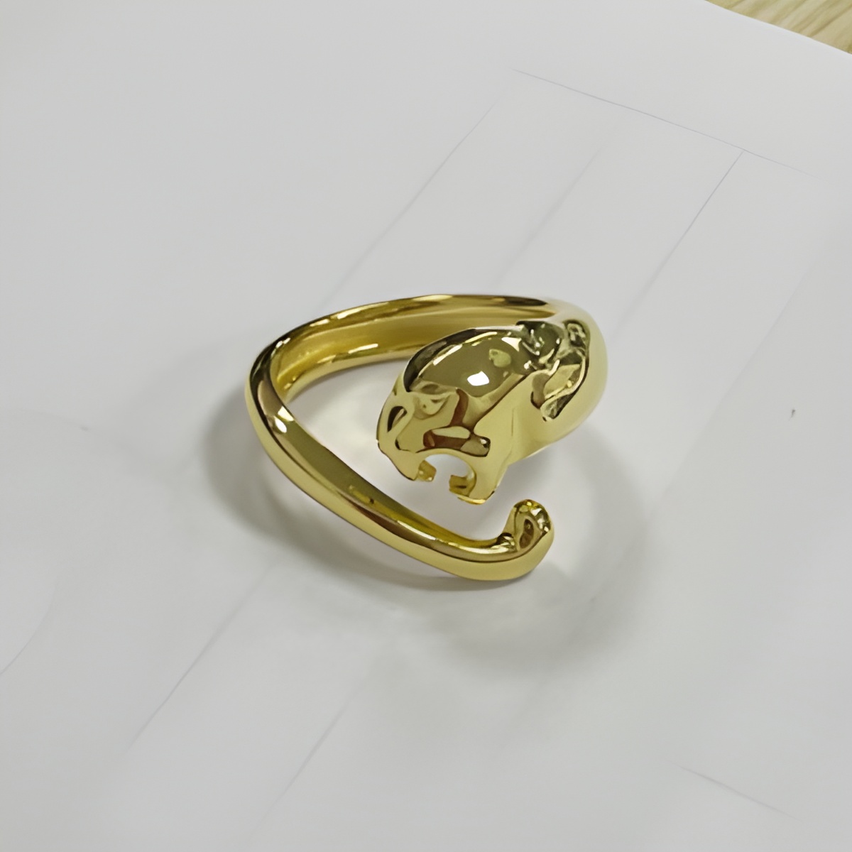Adjustable panther ring gift for bold spirits