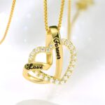 Embrace Eternal Bonds – Heart in Heart Name Necklace – A Cherished Token for Your Loved One - Image 2