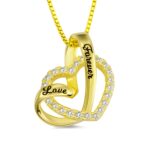 Heart in heart name necklace for eternal bonds