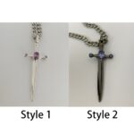 Embrace Strength and Spirit – Birthstone Sword Necklace with Cross Pendant – A Meaningful Treasure for Courageous Souls - Image 3