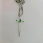 Embrace Strength and Spirit – Birthstone Sword Necklace with Cross Pendant – A Meaningful Treasure for Courageous Souls - Image 5