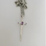 Embrace Strength and Spirit – Birthstone Sword Necklace with Cross Pendant – A Meaningful Treasure for Courageous Souls - Image 6