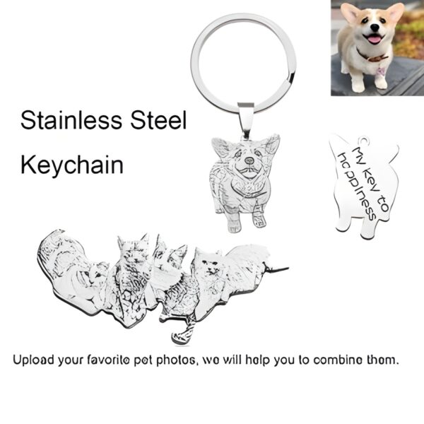 Photo engraved pet keychain for cherished companions