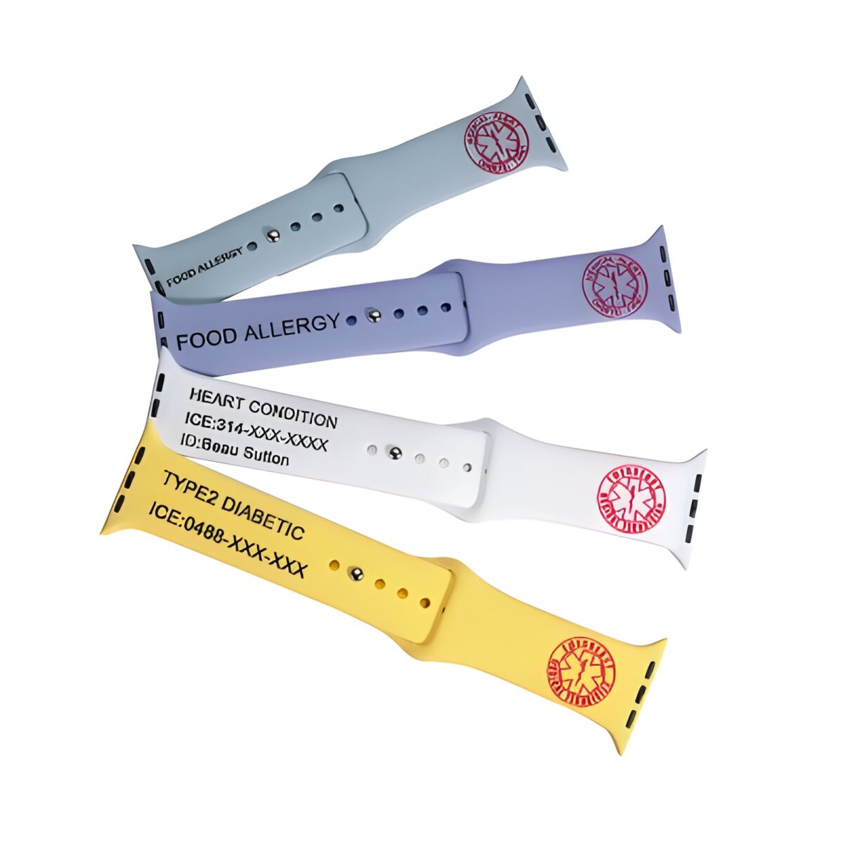 Custom medical alert Apple Watch band for safety