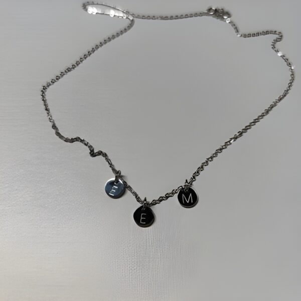 Circle initial memorial necklace for pets