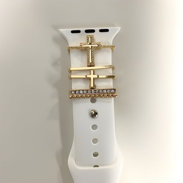 Cross charm accessory for Apple Watch symbolizing faith