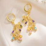 Embrace Your Roots – Custom Family Tree Birthstone Earrings – A Cherished Gift for Mom and Grandmother - Image 2