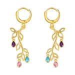 Embrace Your Roots – Custom Family Tree Birthstone Earrings – A Cherished Gift for Mom and Grandmother - Image 8