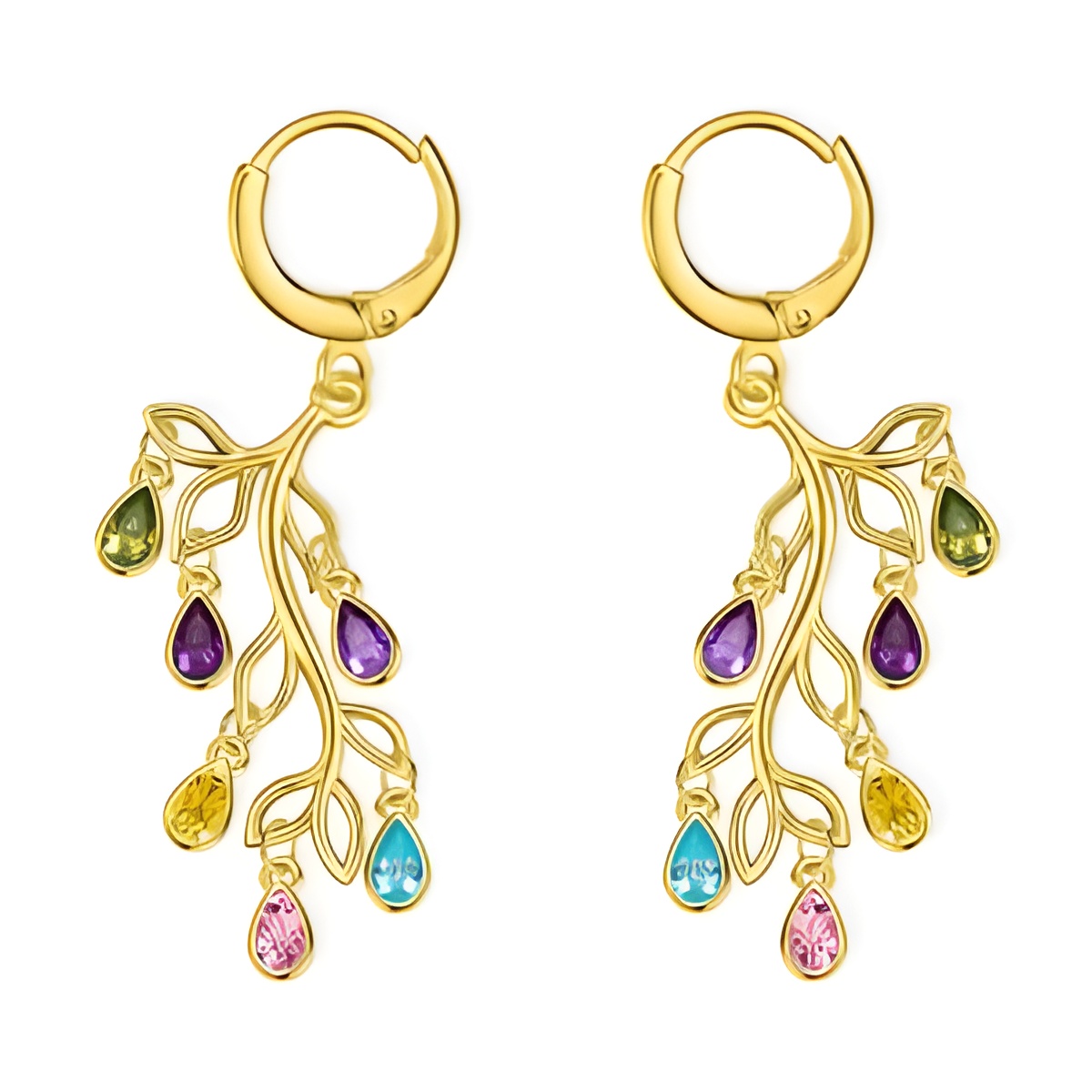 Custom family tree birthstone earrings for loved ones