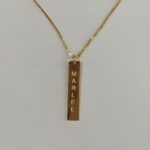 Carry Her Name Close – Vertical Bar Necklace with Birthstone – A Timeless Treasure for Her - Image 2