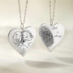 Carry Their Touch Close – Heart-Shaped Photo & Fingerprint Necklace – A Timeless Treasure for Loved Ones - Image 2