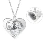 Heart-shaped photo fingerprint necklace for loved ones