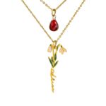 Embrace Your Story – Layered Birth Flower & Birthstone Necklace – A Cherished Keepsake for Her Special Moments - Image 2