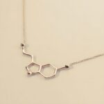 Embrace Joy and Transformation – Serotonin Molecule Necklace with Delicate Butterfly – For Her, A Symbol of Happiness and Calm - Image 3