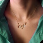 Serotonin molecule necklace for her with butterflies