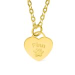 Carry Their Paw Close to Your Heart – Engraved Heart Necklace for Cherished Pet Lovers - Image 6