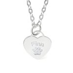 Engraved heart necklace for pet lovers