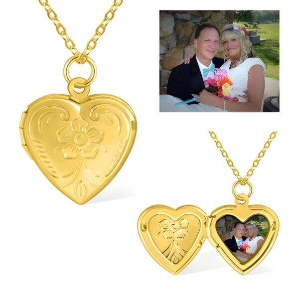 Heart-shaped photo locket necklace to hold love close